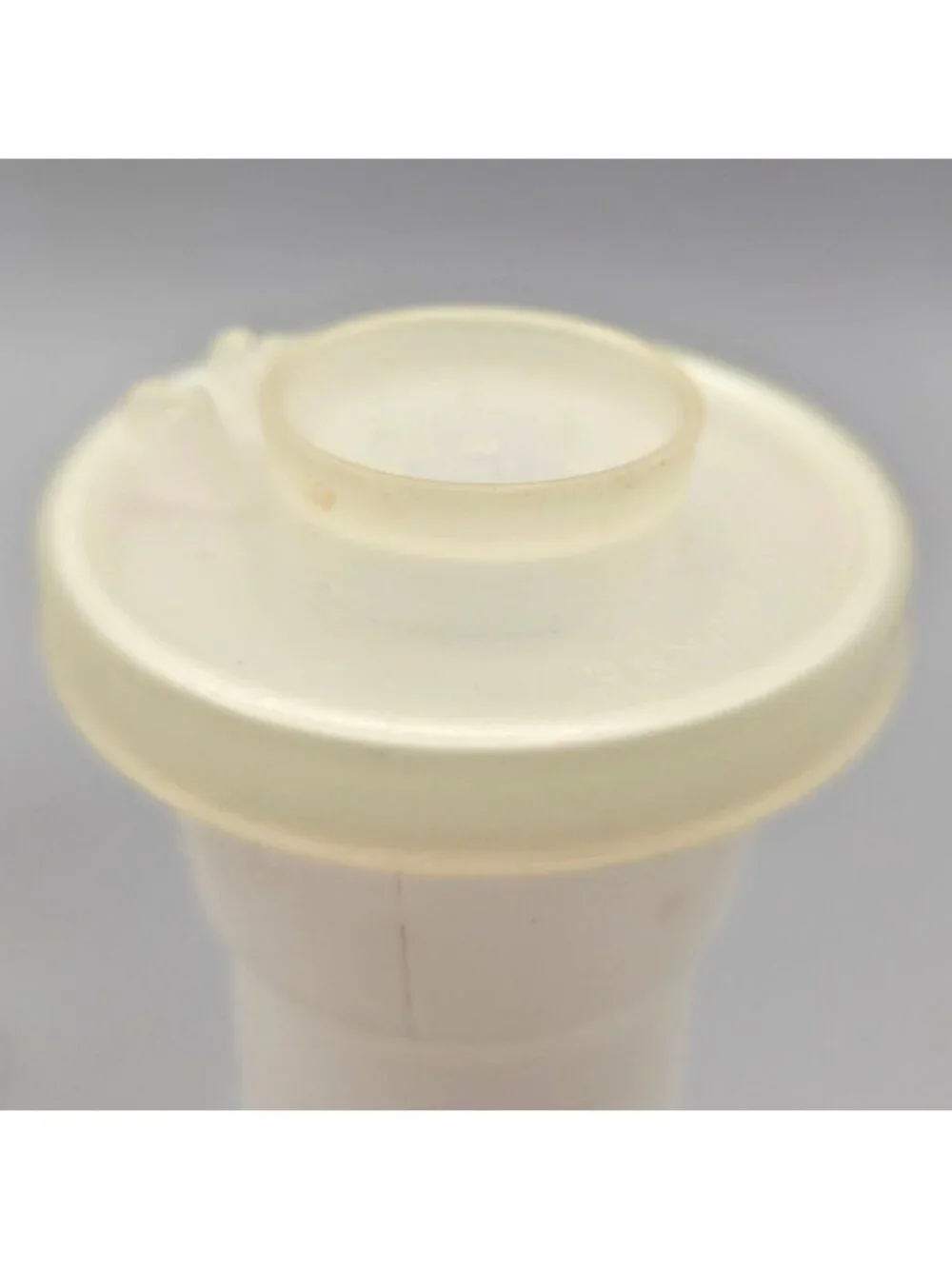 Vintage Tupperware Hourglass White Salt Pepper Shakers Set Plus Extra Pepper
